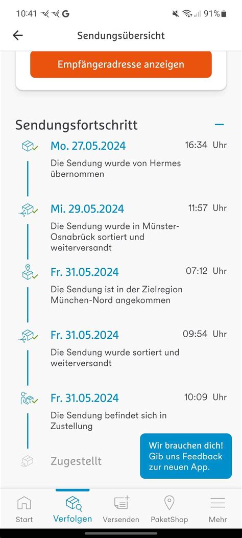 hermes zustellung uhrzeit|hermes sendung versand zeit.